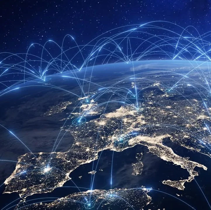 Satellietfot van Europa bij nacht